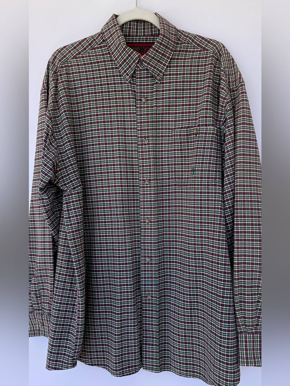 Wrangler Twenty X Men’s Plaid Button Down Shirt Western Style Long Sleeve